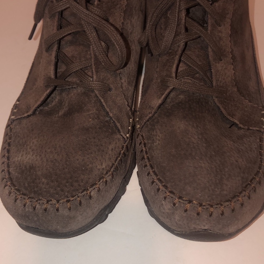 Skechers Women’s Chocolate Brown Bikers-Lineage Leather Suede Chukka Boots - Picture 7 of 9